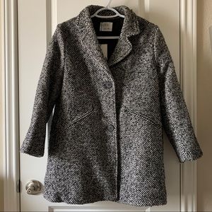 [NWT] Zara Girl 13-14 Coat in Gray & Black. Similar to size XS/S for women